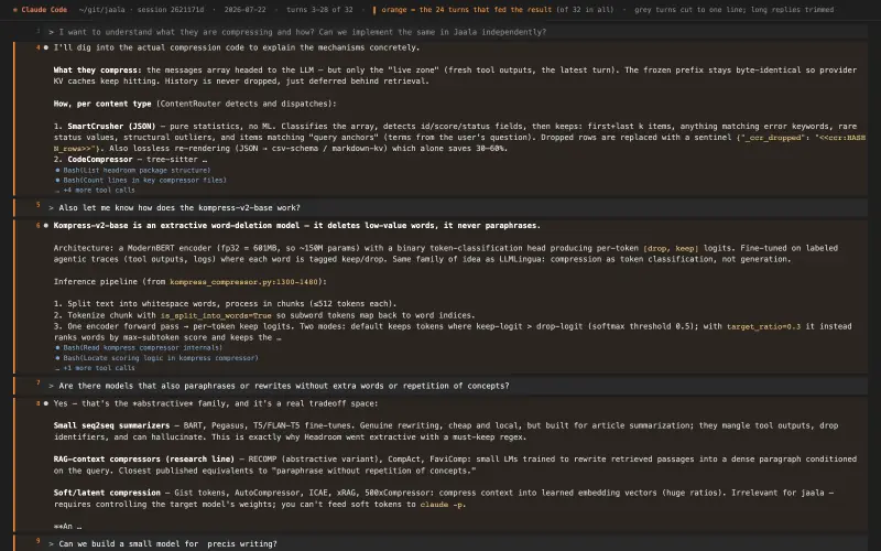 Claude Code transcript behind “Implement TAL feature in Jaala”, turns as they happened